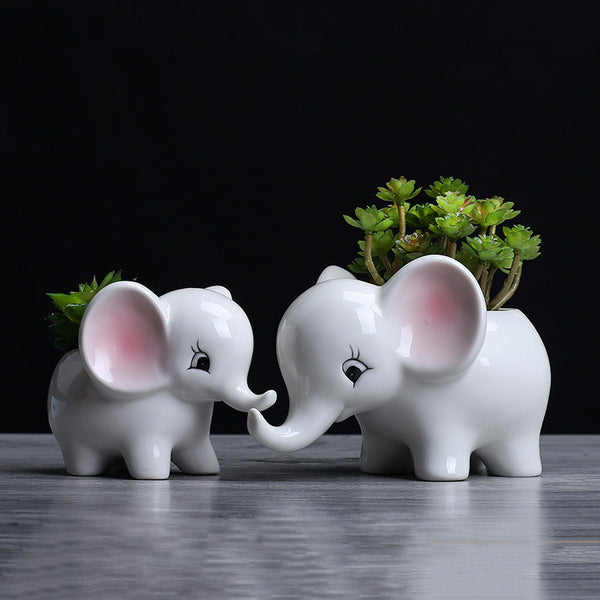 Elephant Ceramic Flowerpot
