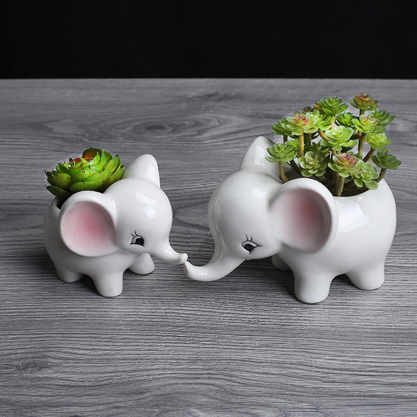 Elephant Ceramic Flowerpot