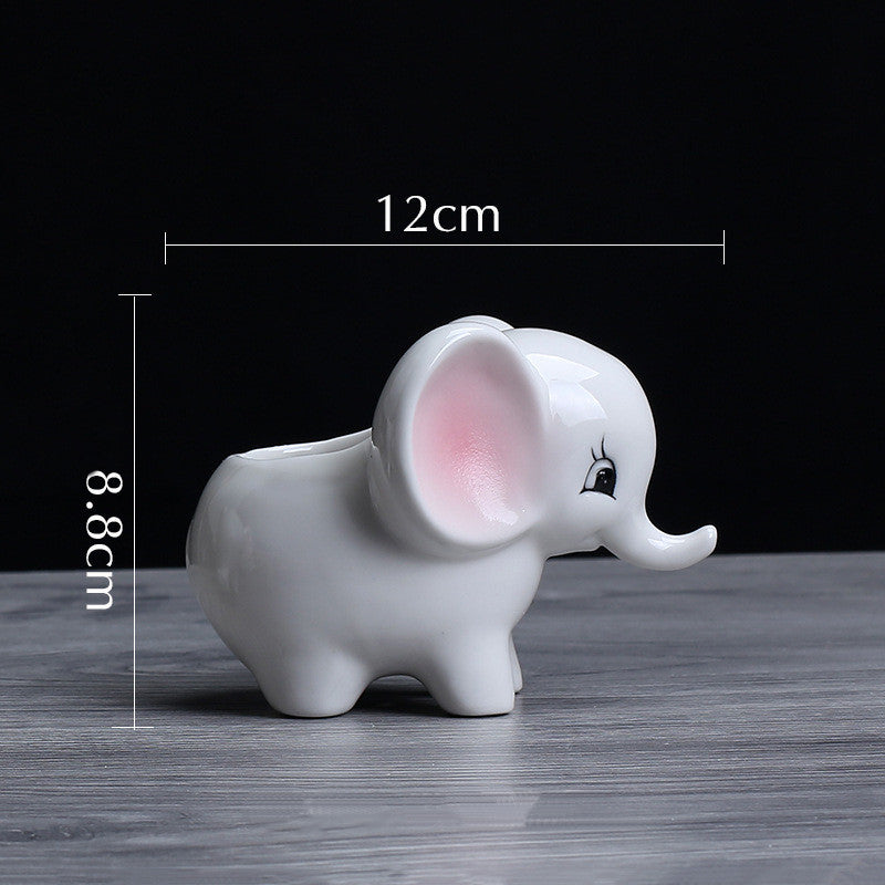Elephant Ceramic Flowerpot