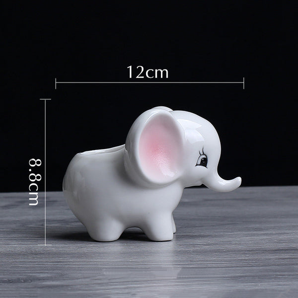 Elephant Ceramic Flowerpot