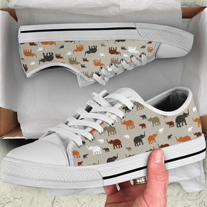 Elephants Pattern Low Top Shoes