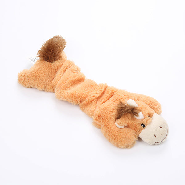 Dog Plush Chew Toy Cute Animal Shape Body Stretchable