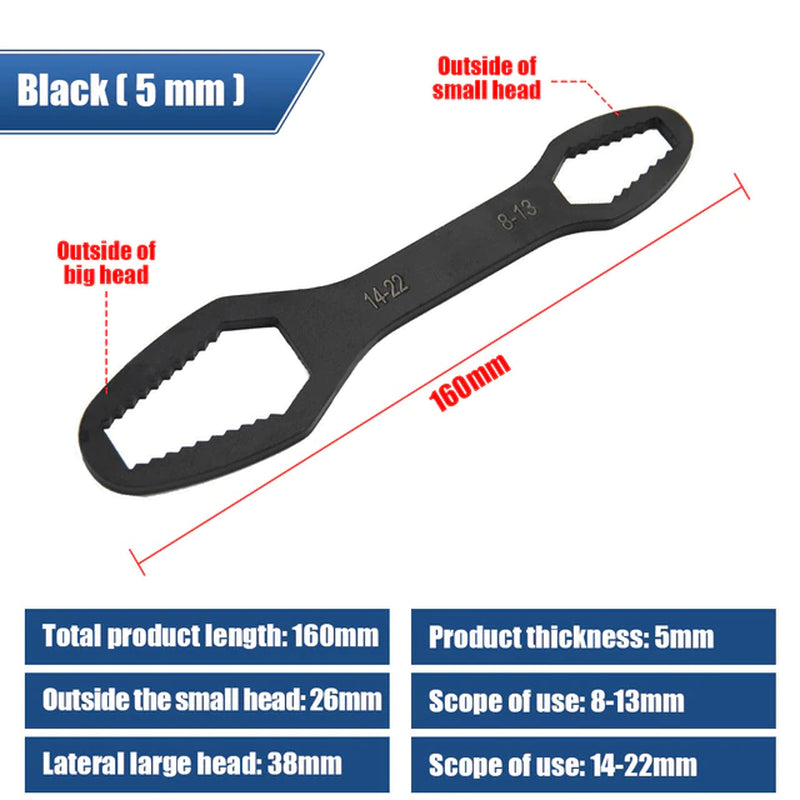 8-22Mm Universal Torx Wrench Board Adjustable Double-Head Torx Spanner Self-Tightening Glasses Wrench Multi-Purpose Hand Tools