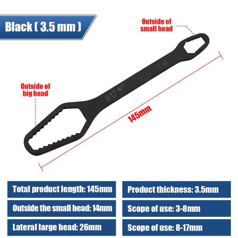 8-22Mm Universal Torx Wrench Board Adjustable Double-Head Torx Spanner Self-Tightening Glasses Wrench Multi-Purpose Hand Tools