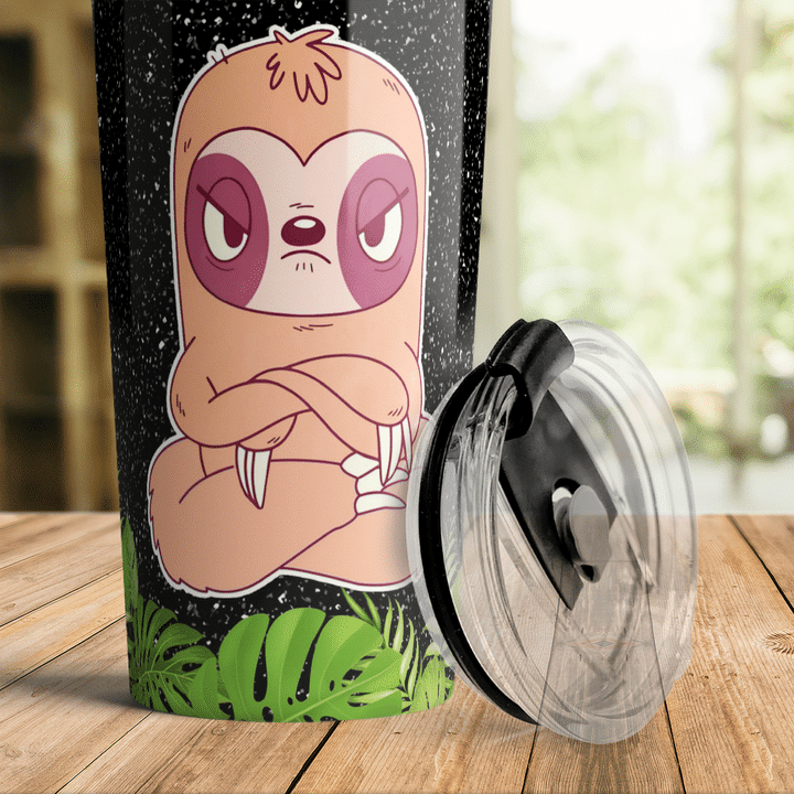 Personalized Sloth Hippie Be Happy Stainless Steel Skinny Tumbler