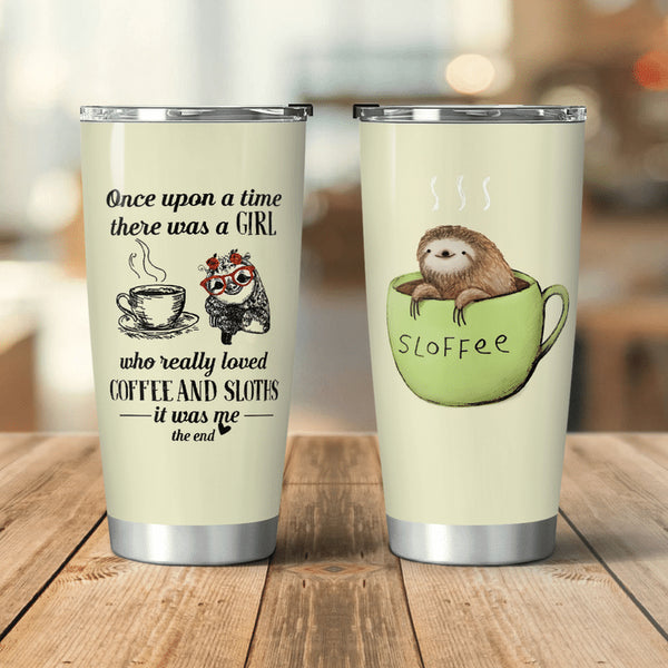 Sloth And Coffee Tumbler - Love Sloth And Coffee  Stainless Steel Tumbler