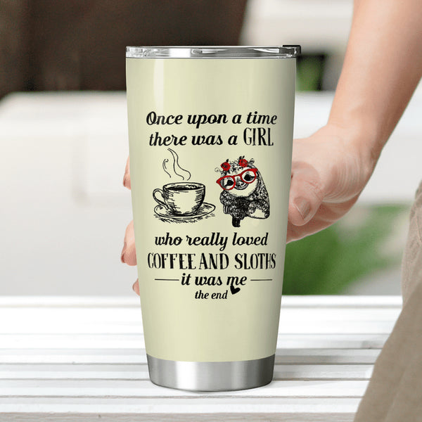 Sloth And Coffee Tumbler - Love Sloth And Coffee  Stainless Steel Tumbler