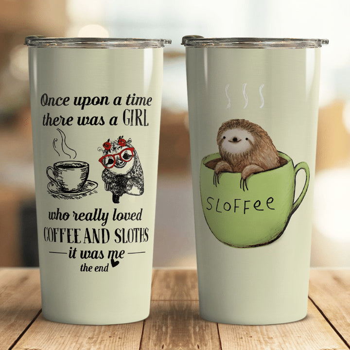 Sloth And Coffee Tumbler - Love Sloth And Coffee  Stainless Steel Tumbler