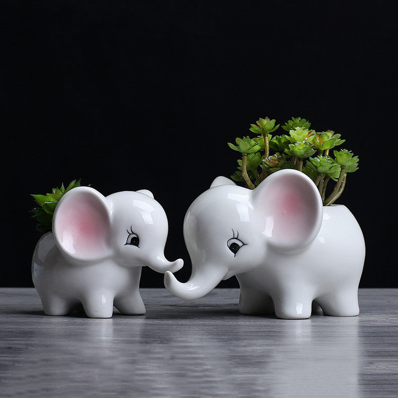 Elephant Ceramic Flowerpot