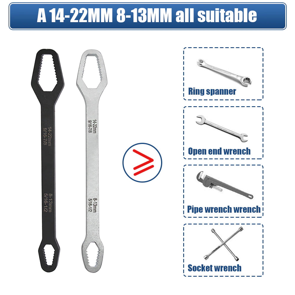 8-22Mm Universal Torx Wrench Board Adjustable Double-Head Torx Spanner Self-Tightening Glasses Wrench Multi-Purpose Hand Tools