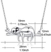 Sloth Necklace Sterling Silver Cute Animal Pendant Necklace Jewelry Birthday Gifts for Women Girls