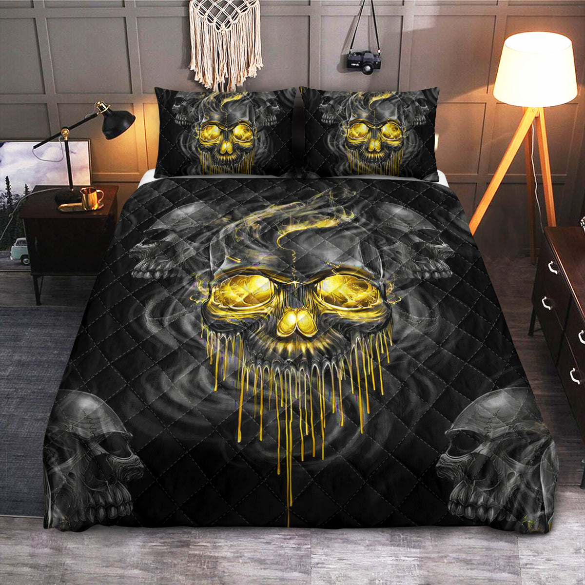 Skull Art  Quilt Bedding Set