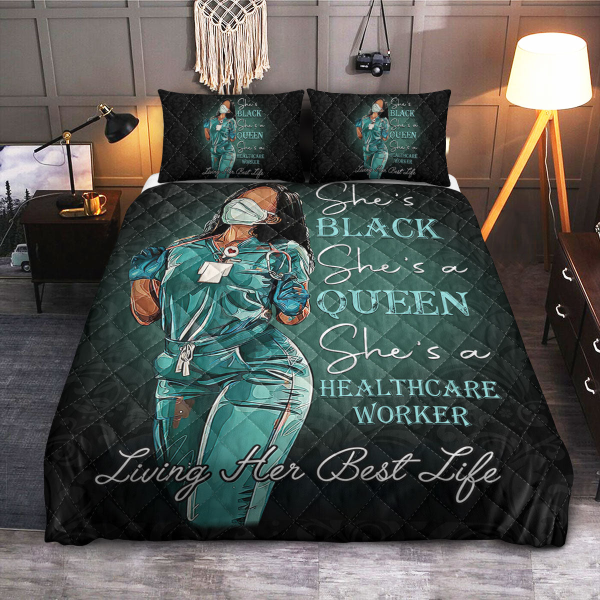 BWM Nurse Living Her Best Life  Quilt Bedding Set