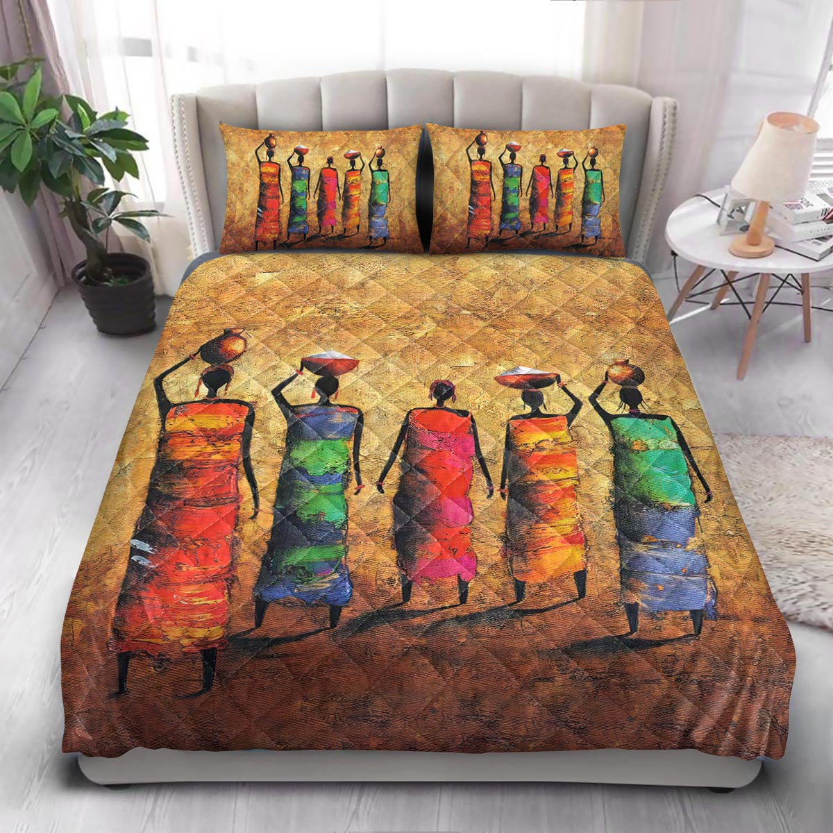 BWM African Women  Quilt Bedding Set