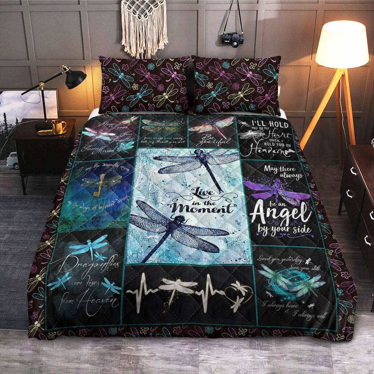 Dragonfly Faith  Quilt Bedding Set