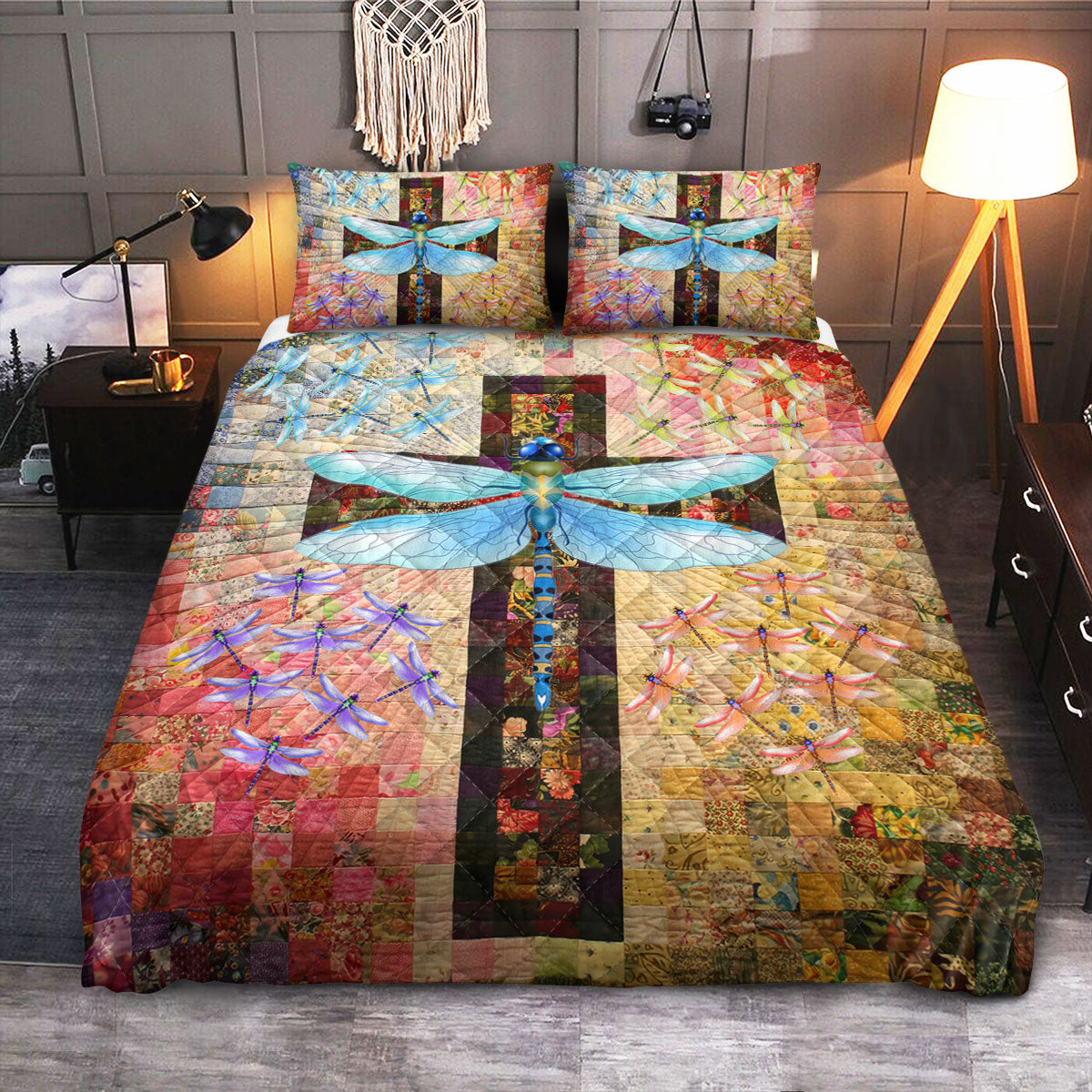 Dragonfly Faith  Quilt Bedding Set
