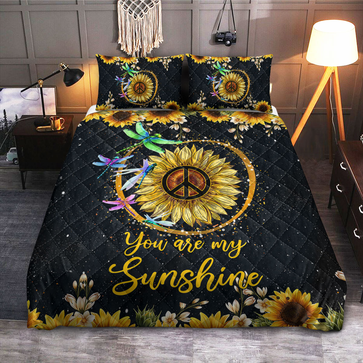 Dragonfly Hippie  Quilt Bedding Set