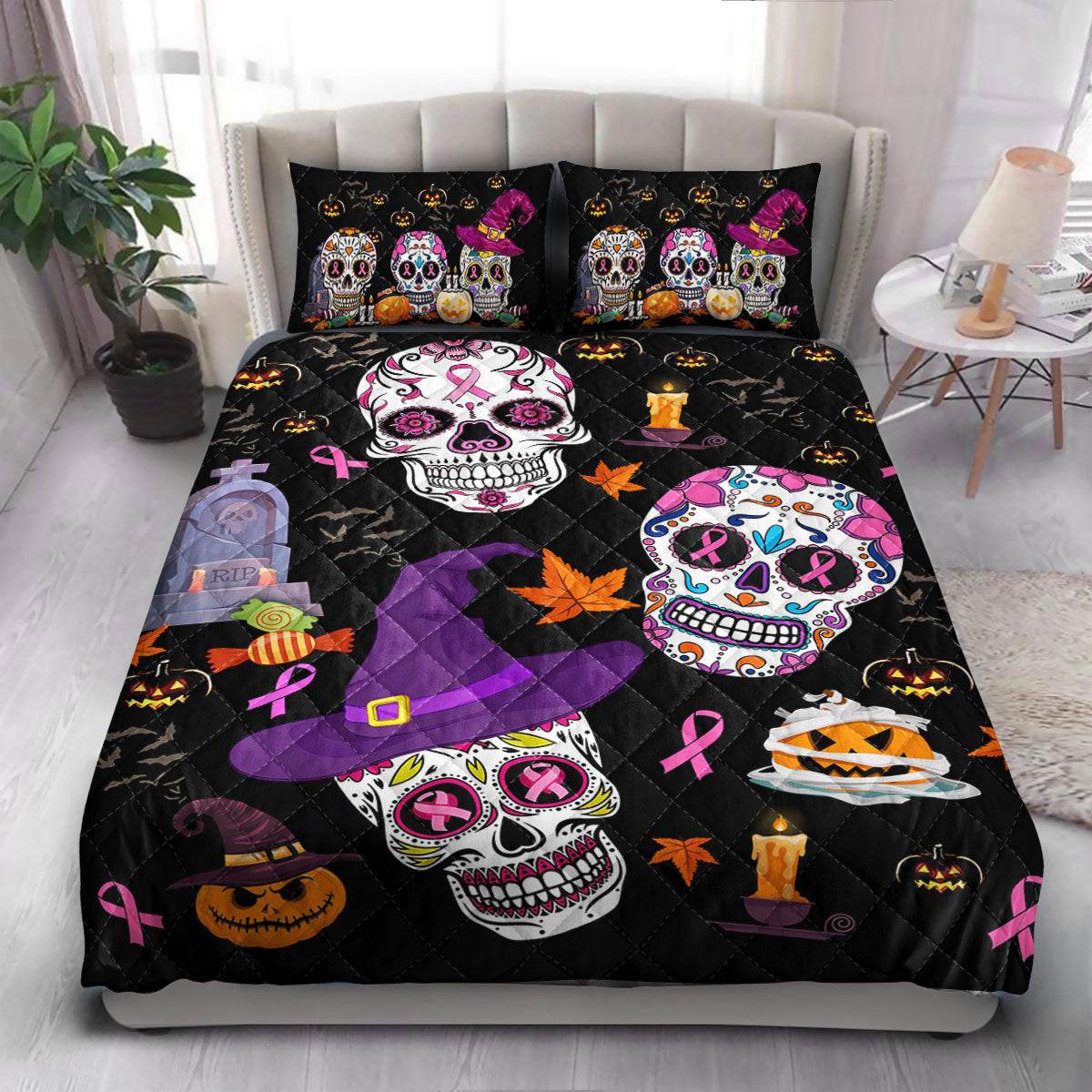 Skull Sugar BRC  Quilt Bedding Set