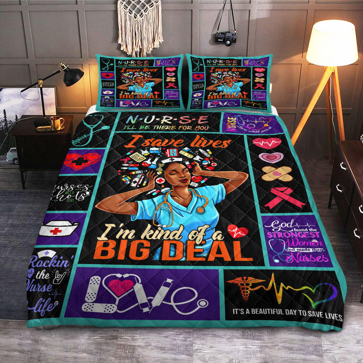 BWM Nurse I Saves Life  Quilt Bedding Set