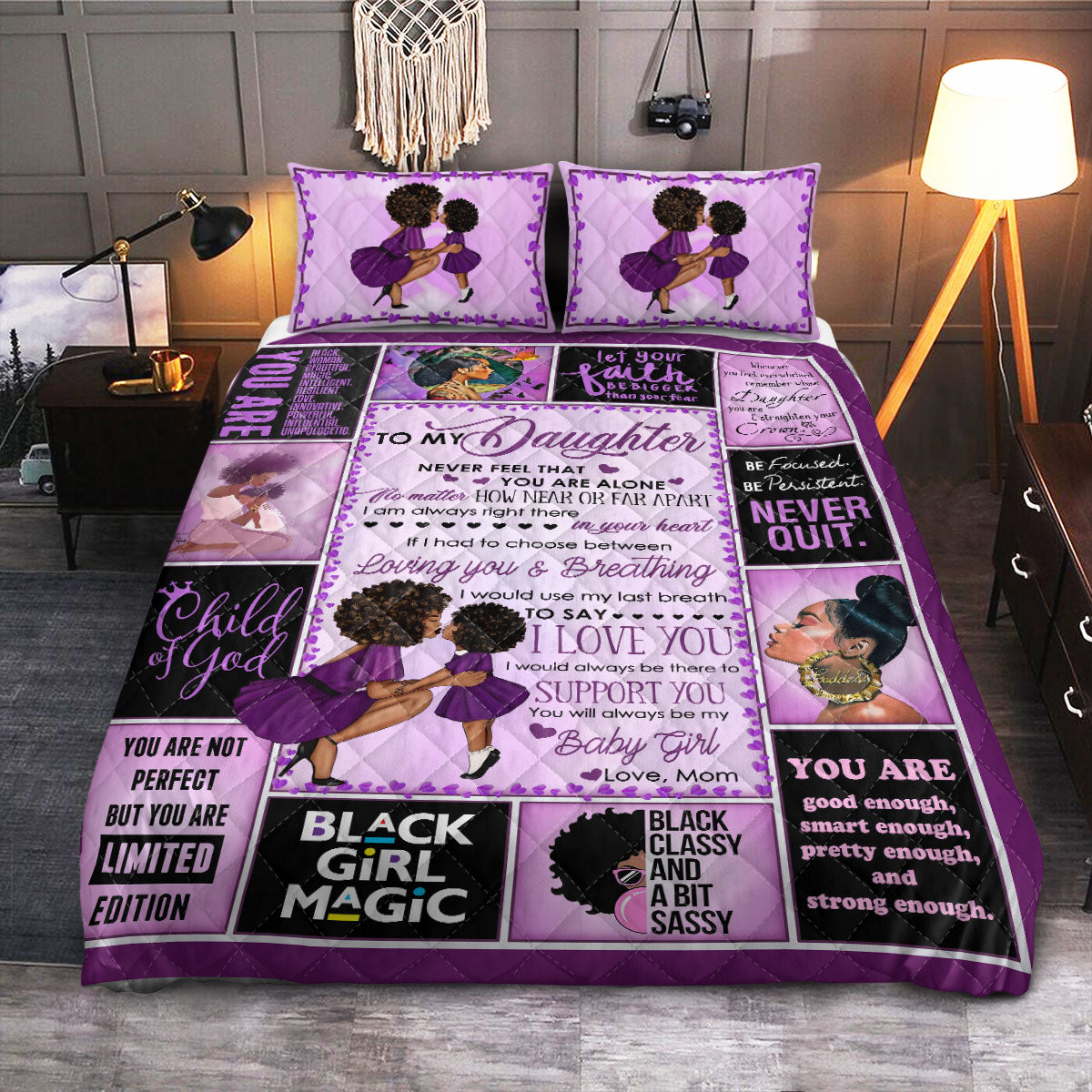 BWM Faith To My Daughter  Quilt Bedding Set