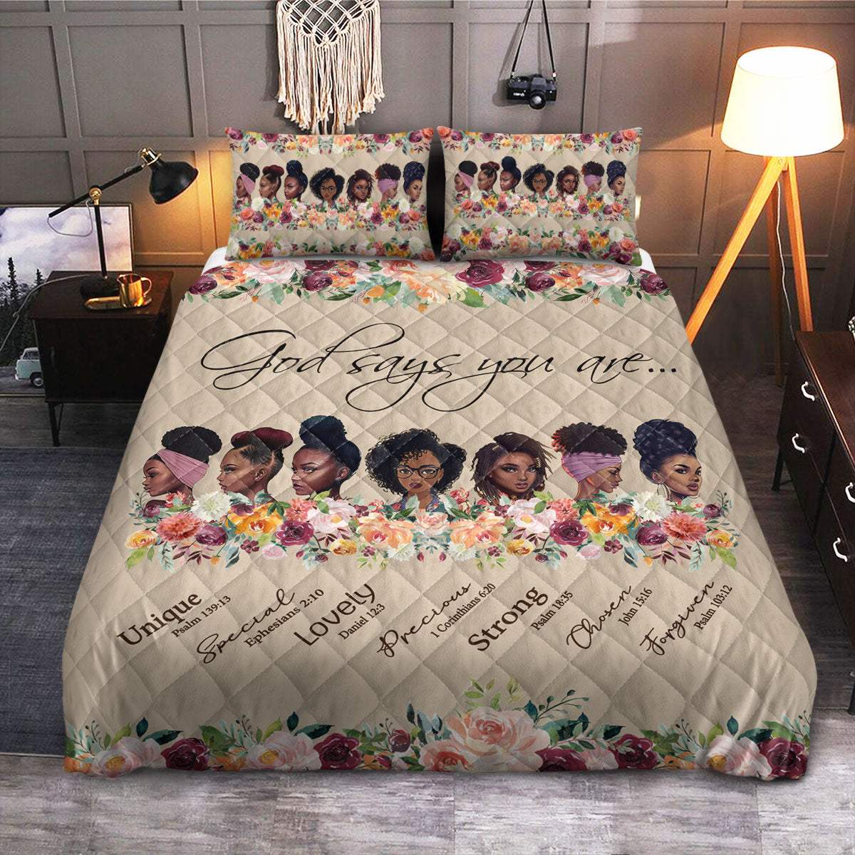 BWM Faith God Says You Are  Quilt Bedding Set