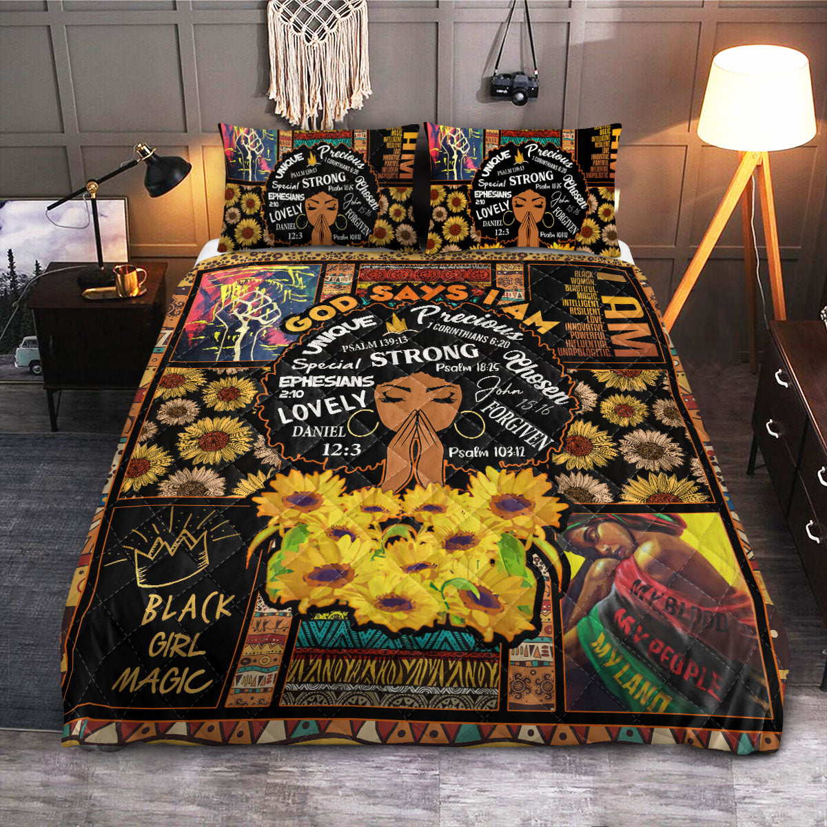 BWM Faith God Says I Am  Quilt Bedding Set