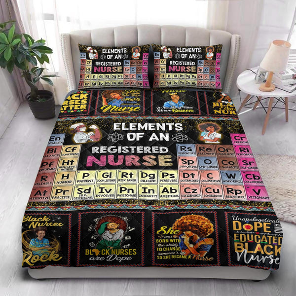 BWM Elements Of A Black Nurse  Quilt Bedding Set