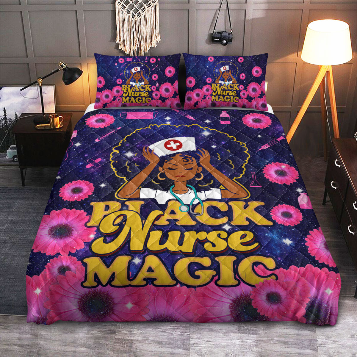 BWM Black Nurse Magic  Quilt Bedding Set