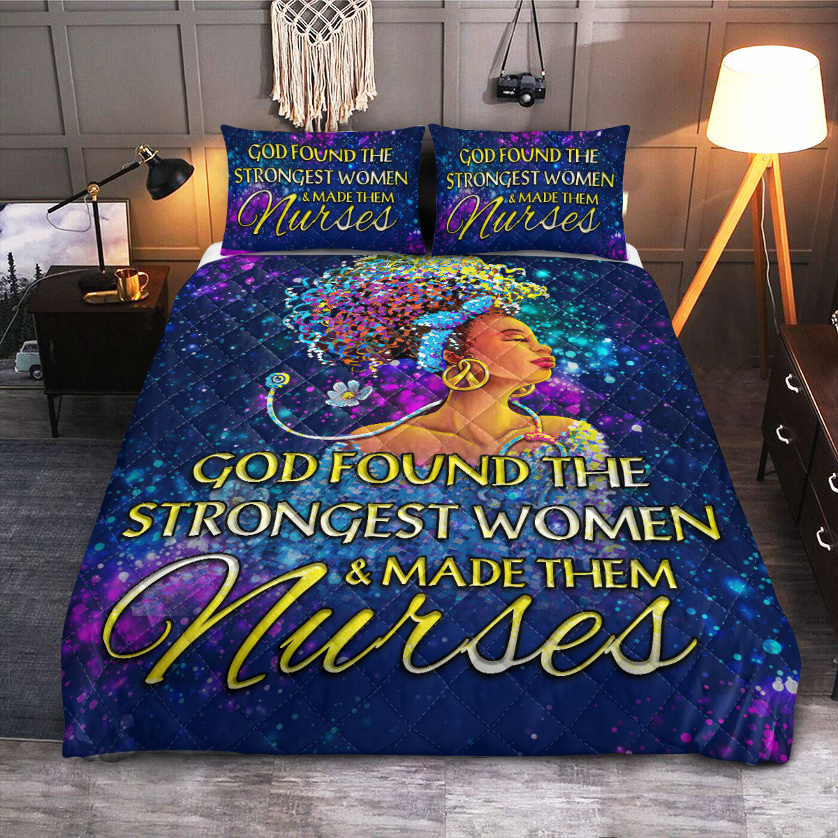 BWM God Found Nurse  Quilt Bedding Set