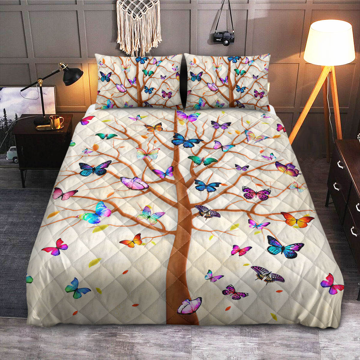Butterfly Tree  Quilt Bedding Set