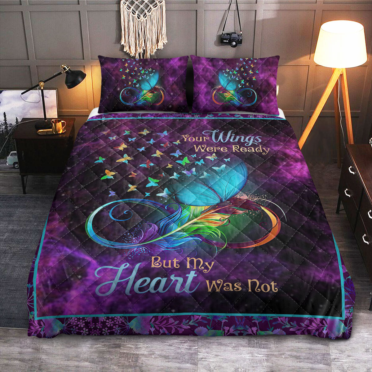 Butterfly Memorial Your Wings Were Ready  Quilt Bedding Set