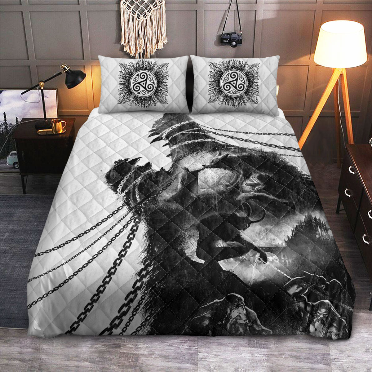 Viking Wolf  Quilt Bedding Set