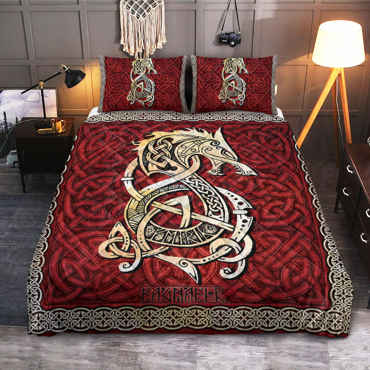 Viking Wolf  Quilt Bedding Set