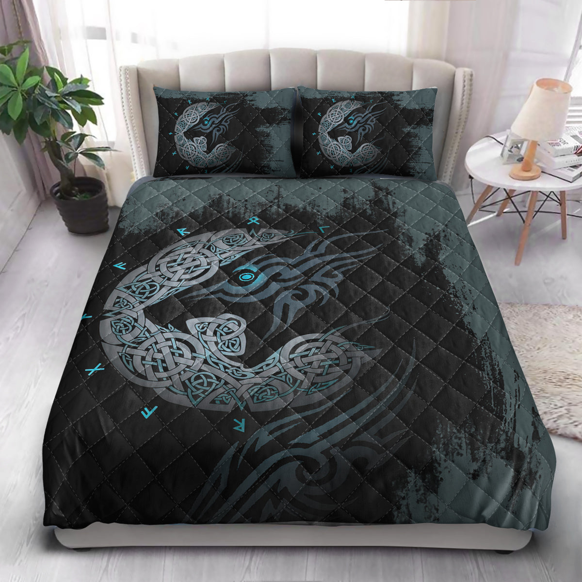 Viking Fenrir Wolf  Quilt Bedding Set