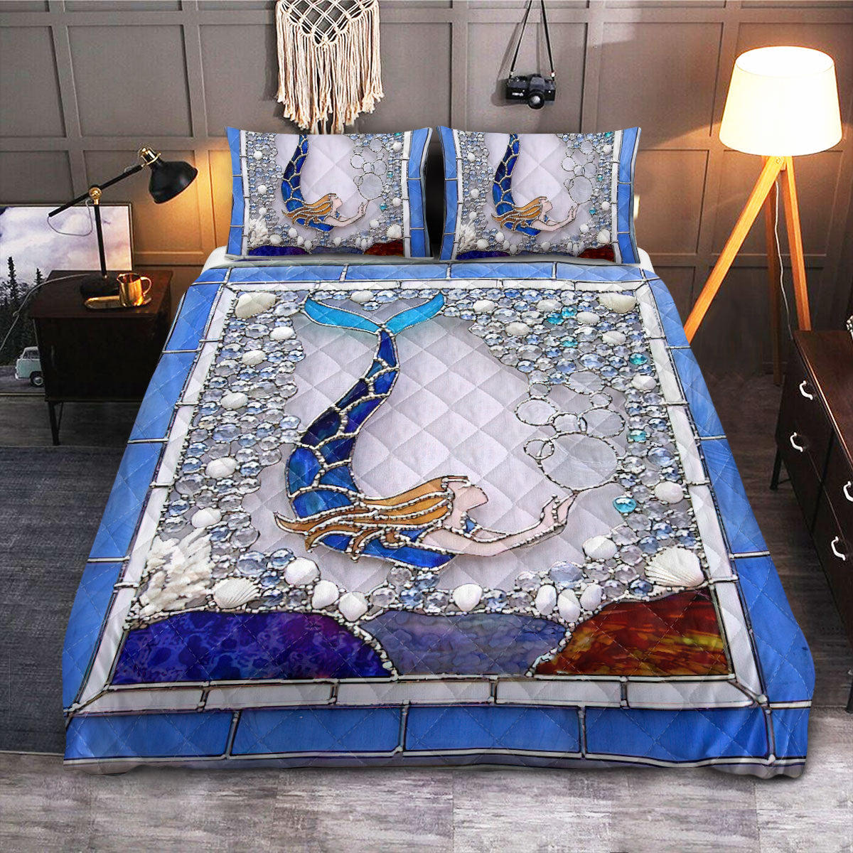 Mermaid Bubble  Quilt Bedding Set