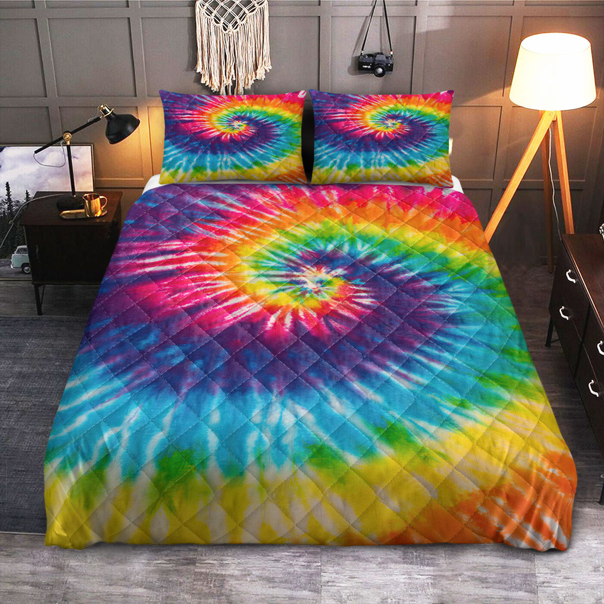Hippie Tie Dye  Quilt Bedding Set