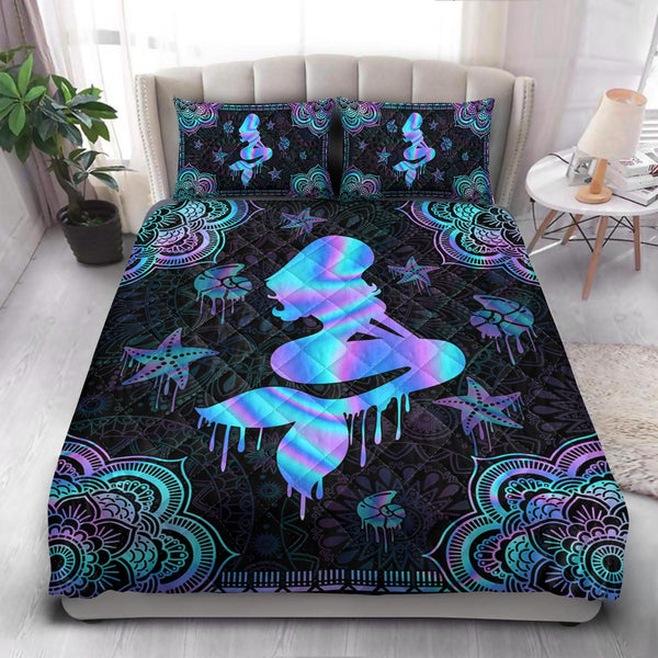 Mermaid Hologram  Quilt Bedding Set