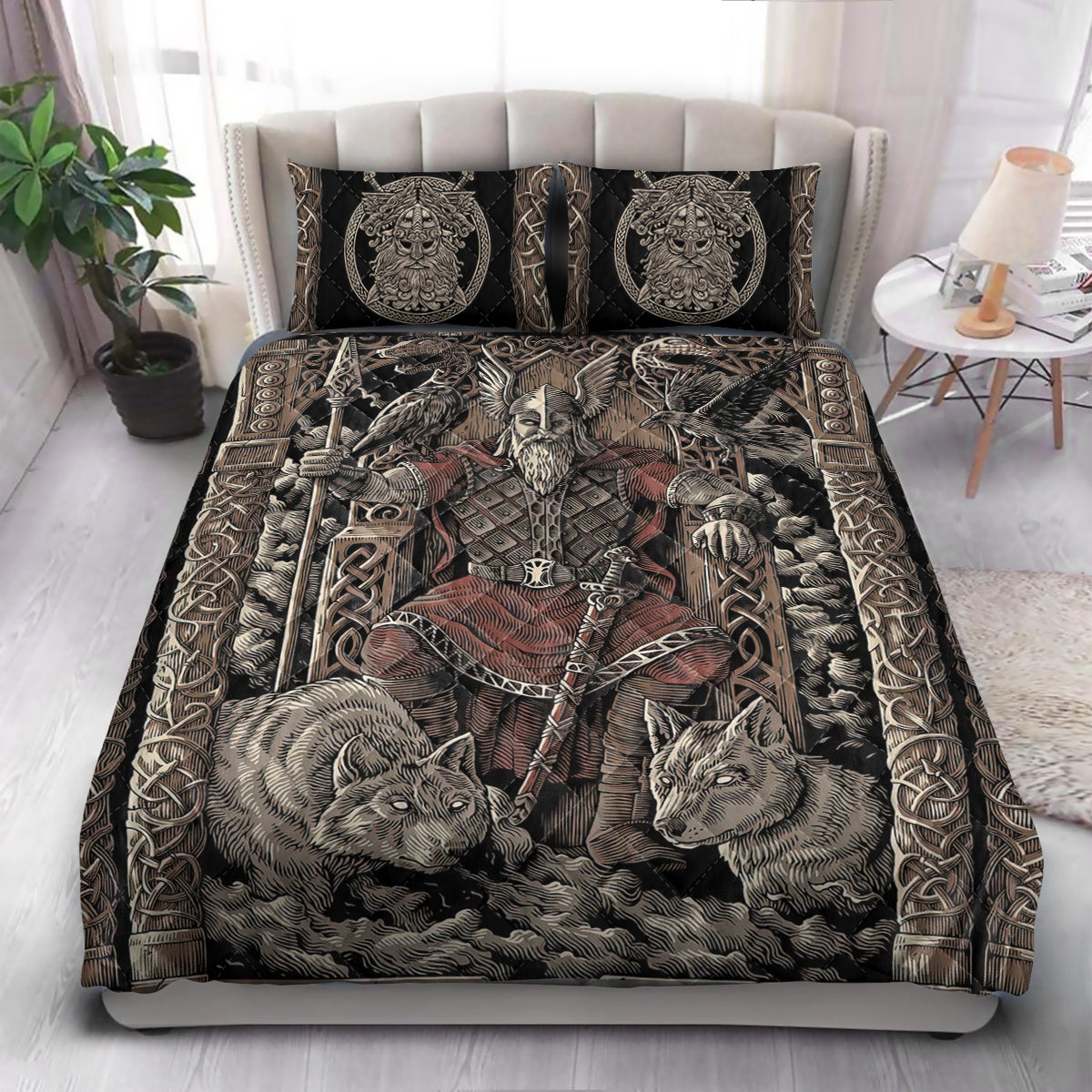 Viking Norse Mythology Odin  Quilt Bedding Set
