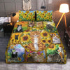 Sunflower Cat  Quilt Bedding Set