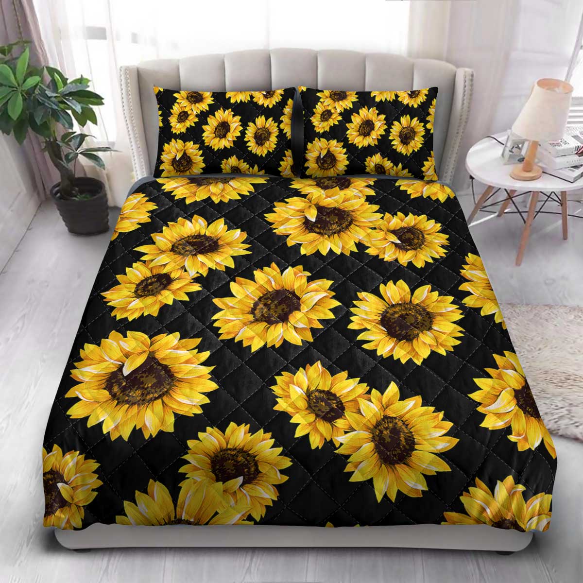 Sunflower Pattern  Quilt Bedding Set