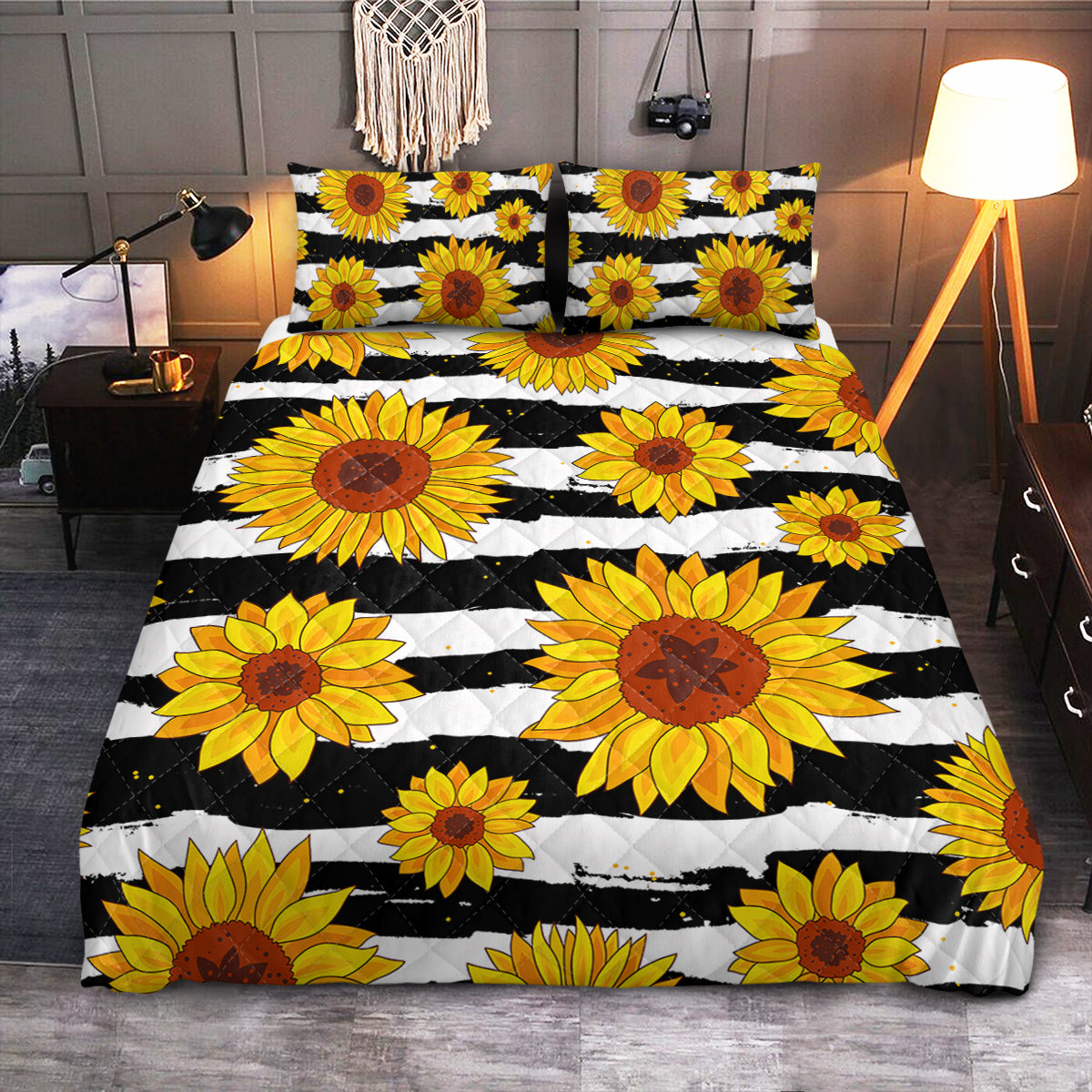 Sunflower Pattern  Quilt Bedding Set