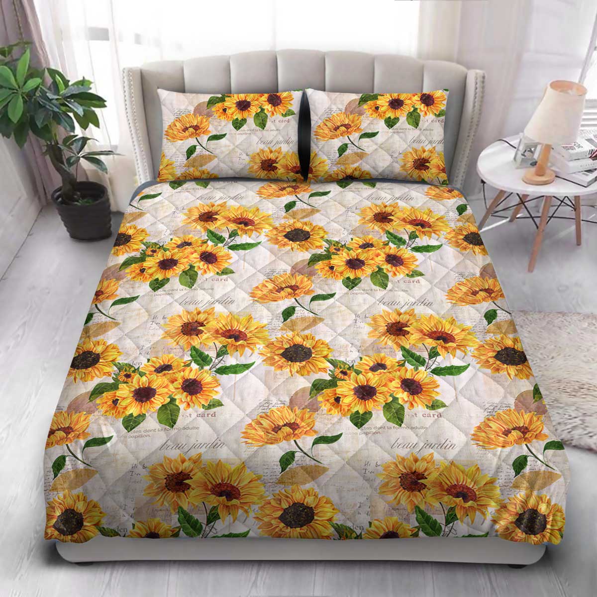 Sunflower Vintage  Quilt Bedding Set