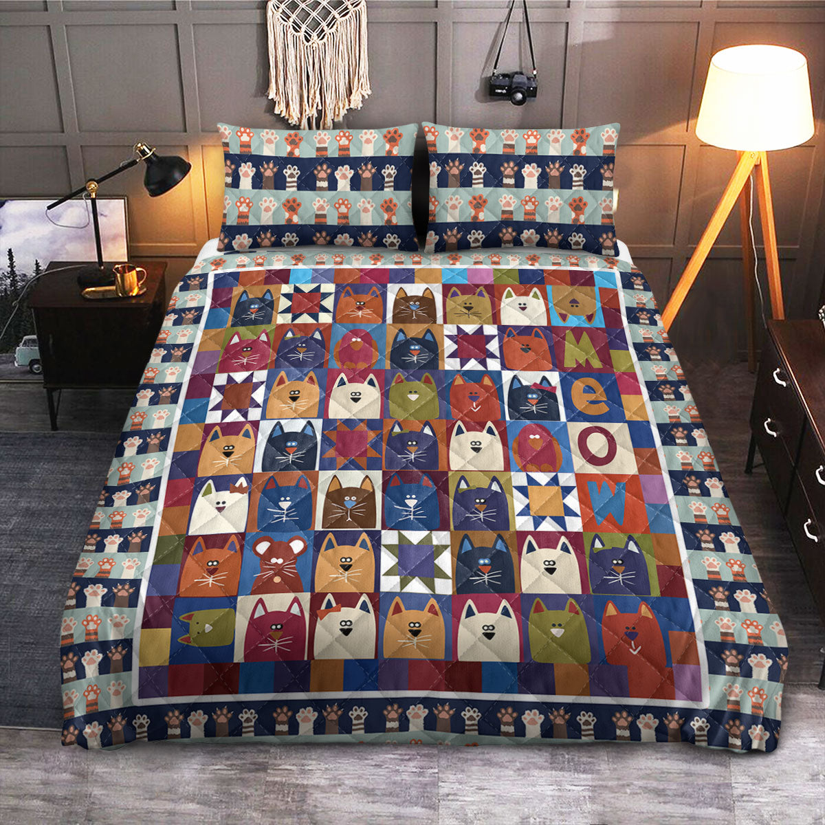Cat  Quilt Bedding Set