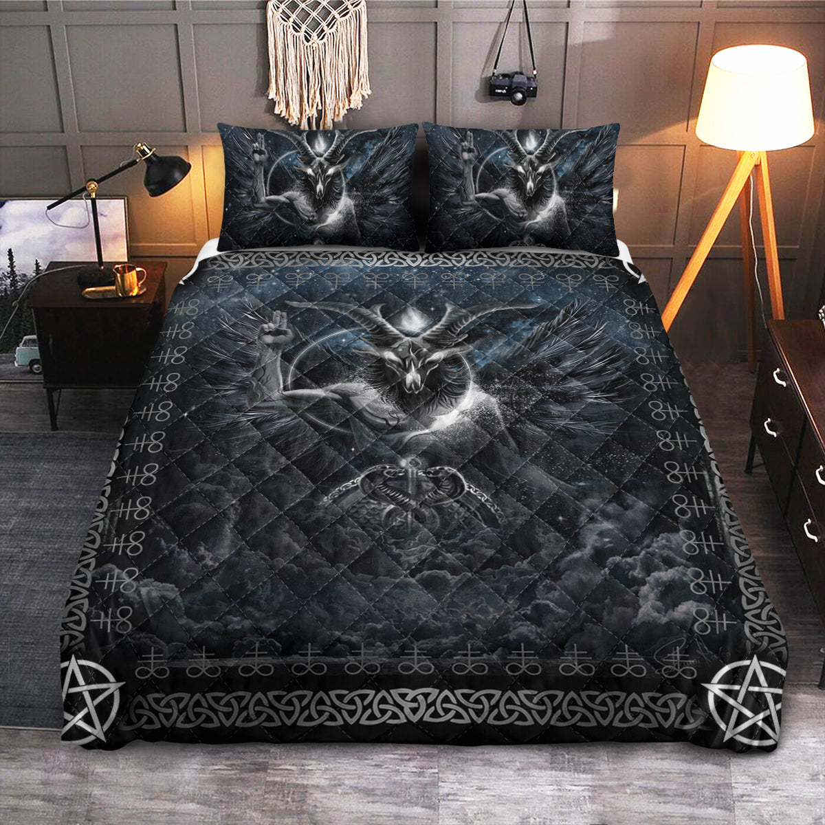Gothic Art Devil For The Life  Quilt Bedding Set