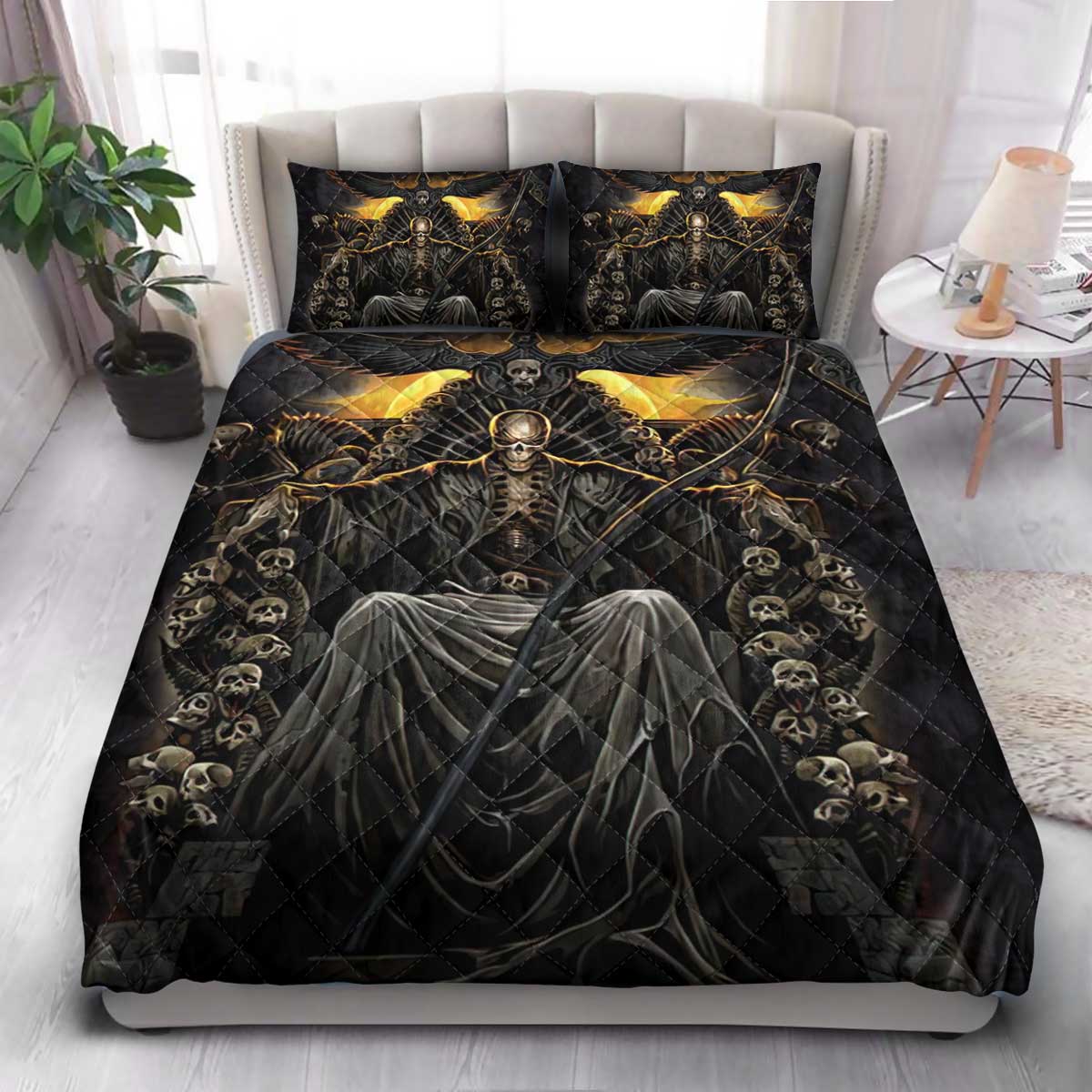 Gothic Skull The God Of Dead  Quilt Bedding Set