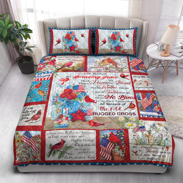 Cardinal Faith Amazing Grace  Quilt Bedding Set