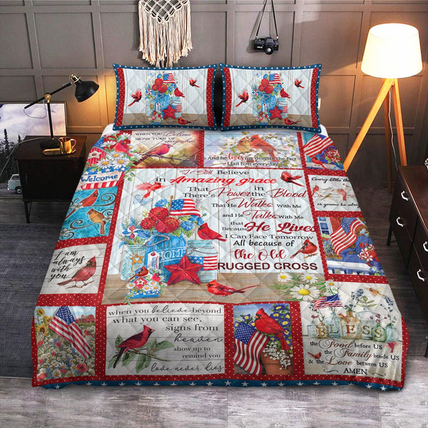 Cardinal Faith Amazing Grace  Quilt Bedding Set