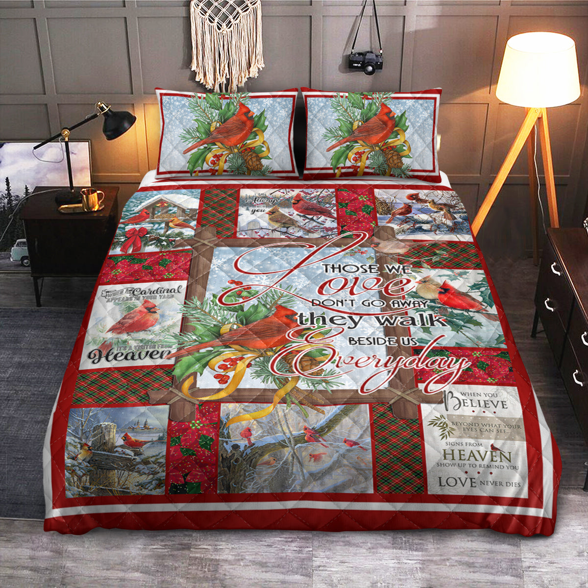 Cardinal Memorial Those We Love  Quilt Bedding Set