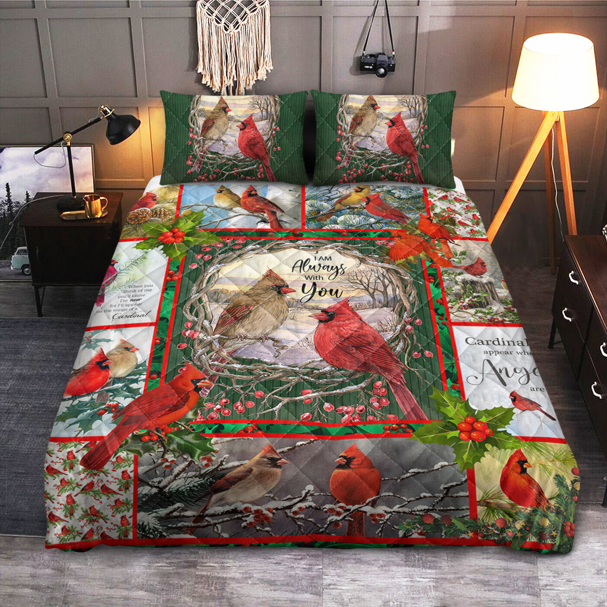 Cardinal Memorial  Quilt Bedding Set