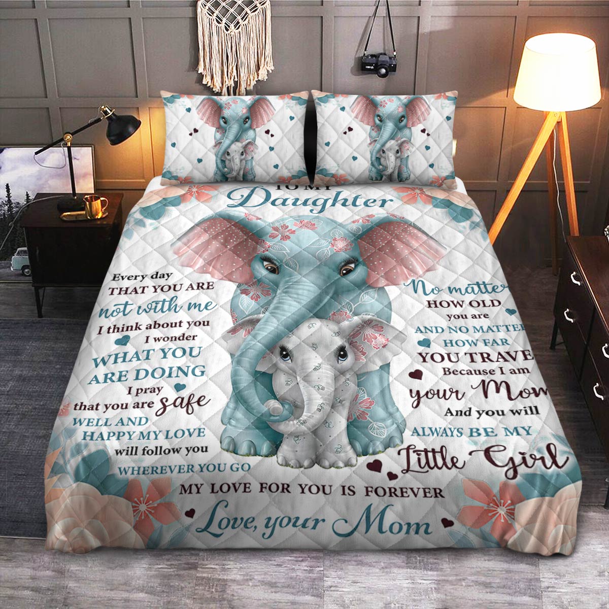 FDT Elephant Daughter  Quilt Bedding Set